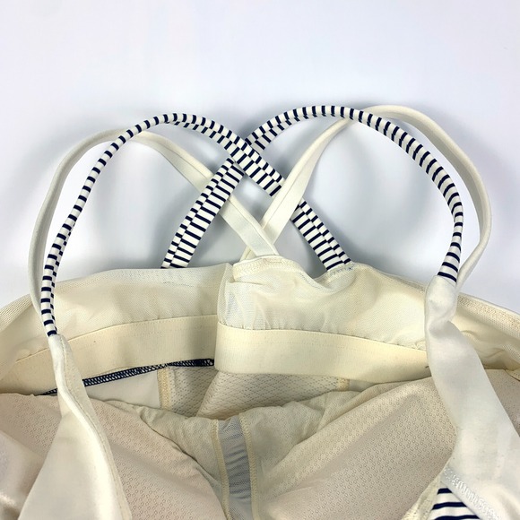 Lululemon Energy Tank Hyper Stripe Angel Wing Sz 4 Ivory Minimal Signs of Wear - Picture 4 of 10